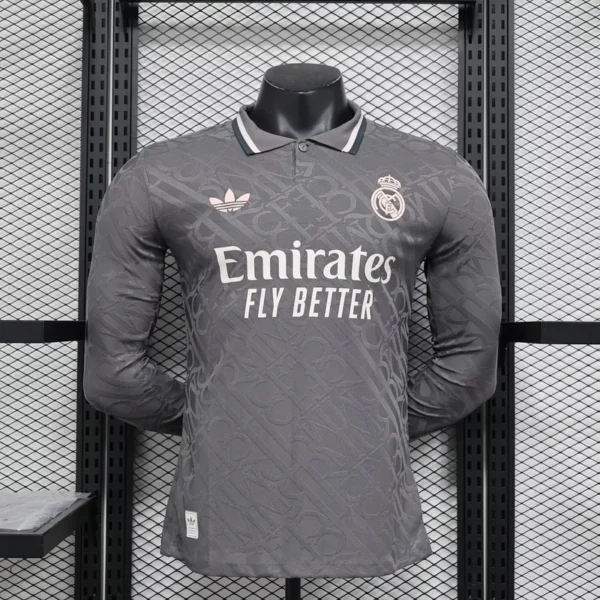 24-25 Real Madrid Third Away Soccer Jersey Player Version Long Sleeve - Image 9