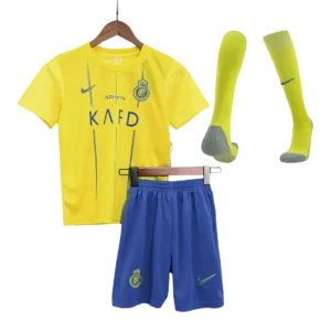 2023/24 Kids Al Nassr Home Whole Kit(Jersey+Shorts+Socks)