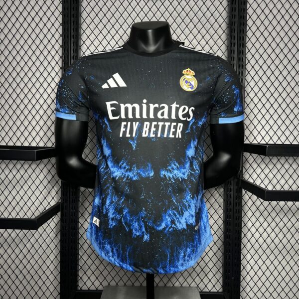 24-25 Real Madrid Ocean Blue Player Version Soccer Jersey - Image 3