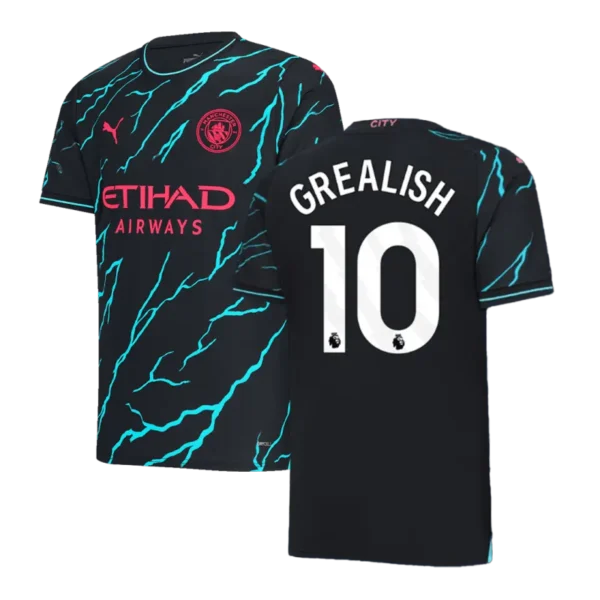 2023/24 HAALAND #9 DE BRUYNE #17 J.ALVAREZ #19 FODEN #47 Manchester City Third Away Jersey - Image 8
