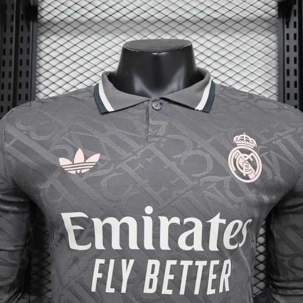 24-25 Real Madrid Third Away Soccer Jersey Player Version Long Sleeve - Image 3
