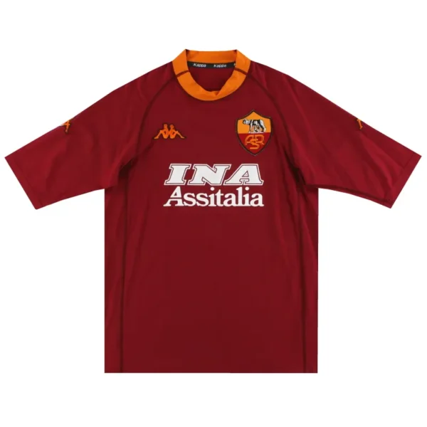 Serie A Roma Club Totti #10 Batistuta #18 Retro Jersey Home 2000-01 - Image 3