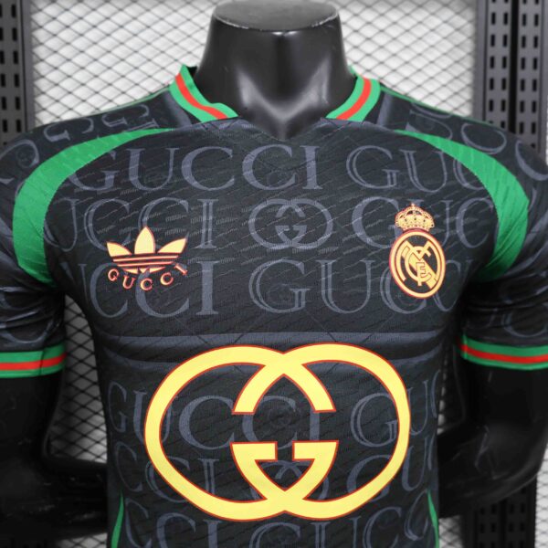 24-25 Real Madrid VS GUCCI Black Player Version Jersey - Image 3