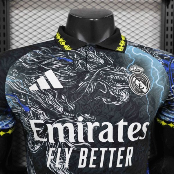 24-25 Real Madrid Dragon Black$Blue Special Edition Player Version Shirt - Image 5